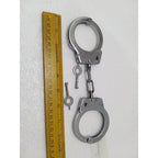 Heavy Duty Police Handcuff | Carbon Steel Made Solid | Theatre Play Silver Plated Police (1819)
