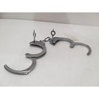 Heavy Duty Police Handcuff | Carbon Steel Made Solid | Theatre Play Silver Plated Police (1819)