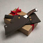 440C survival knife set cleaver blade detail