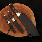 3-piece handcrafted 440C survival knife set for camping, hunting, and bushcraft