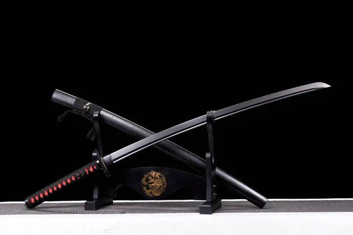 Handmade Black Katana Sword Full Tang Samurai Sword | Japanese Style Carbon Steel Blade | Martial Arts Training Sword | Gift for Collectors