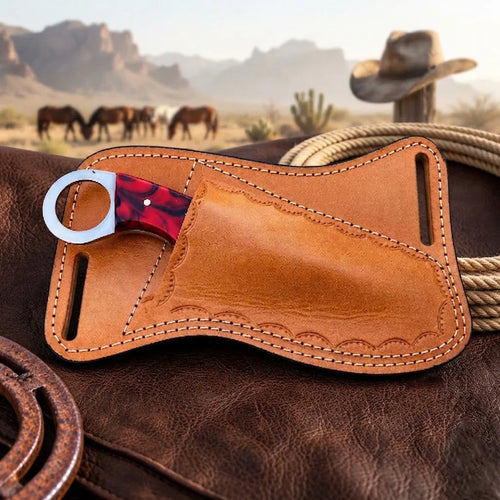Ashridge Rasp Steel Skinner Knife – Resin Handle & Leather Sheath