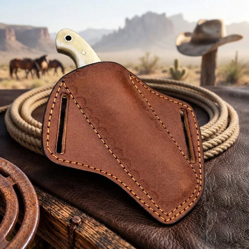 Camelwarden J2 Steel Cowboy Bull Cutter Knife – Camel Bone Handle