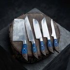 Handmade Forged Chef Knife Set: Cleaver, Butcher, Pakkawood Handles Christmas Gifts, Holiday Gifts