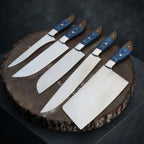 Handmade Forged Chef Knife Set: Cleaver, Butcher, Pakkawood Handles Christmas Gifts, Holiday Gifts