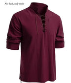Men's Viking Tunic Shirt - Medieval Linen Lace-Up Shirt | Handmade Renaissance Costume for LARP, Reenactment & Cosplay