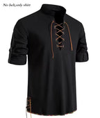 Men's Viking Tunic Shirt - Medieval Linen Lace-Up Shirt | Handmade Renaissance Costume for LARP, Reenactment & Cosplay