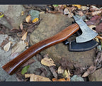 Handmade Damascus Steel Viking Axe – Custom Wood Handle Hatchet, Camping & Bushcraft Axe, Forged Nordic Axe Gift for Men, Father’s Day Gift