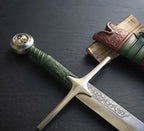 40 Inch High Carbon Steel Falchion Sword | Medieval Single Edge Blade, Leather Scabbard