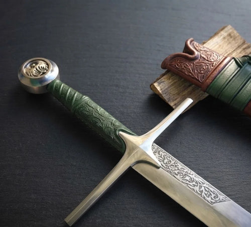 40 Inch High Carbon Steel Falchion Sword | Medieval Single Edge Blade, Leather Scabbard