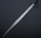 Hand Forged European Sword – Damascus Steel Engraved Scabbard, Medieval Collector’s Blade