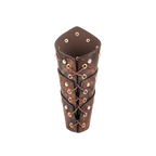 UYEE Medieval Viking Warrior Leather Bracer Steampunk Fur Elf LARP Costume for Men Women Riveted Arm Armor Halloween Accessory
