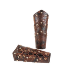 UYEE Medieval Viking Warrior Leather Bracer Steampunk Fur Elf LARP Costume for Men Women Riveted Arm Armor Halloween Accessory