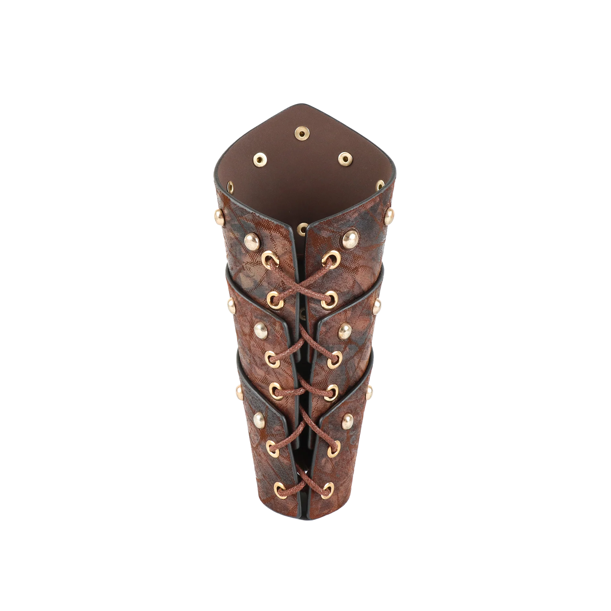 UYEE Medieval Viking Warrior Leather Bracer Steampunk Fur Elf LARP Costume for Men Women Riveted Arm Armor Halloween Accessory