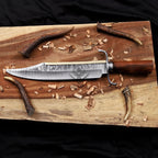 Damascus Bowie Knife – VG10 Steel, 13" Blade, Rosewood Handle