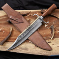 Damascus Bowie Knife – VG10 Steel, 13" Blade, Rosewood Handle