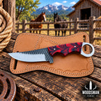 Ashridge rasp steel skinner knife resin handle detail
