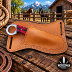 Ashridge skinner knife with cross-draw leather sheath