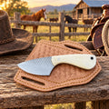 Boneclaw Rasp Steel Bone Handle Skinner Knife – Leather Sheath