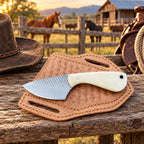 Boneclaw Rasp Steel Bone Handle Skinner Knife – Leather Sheath