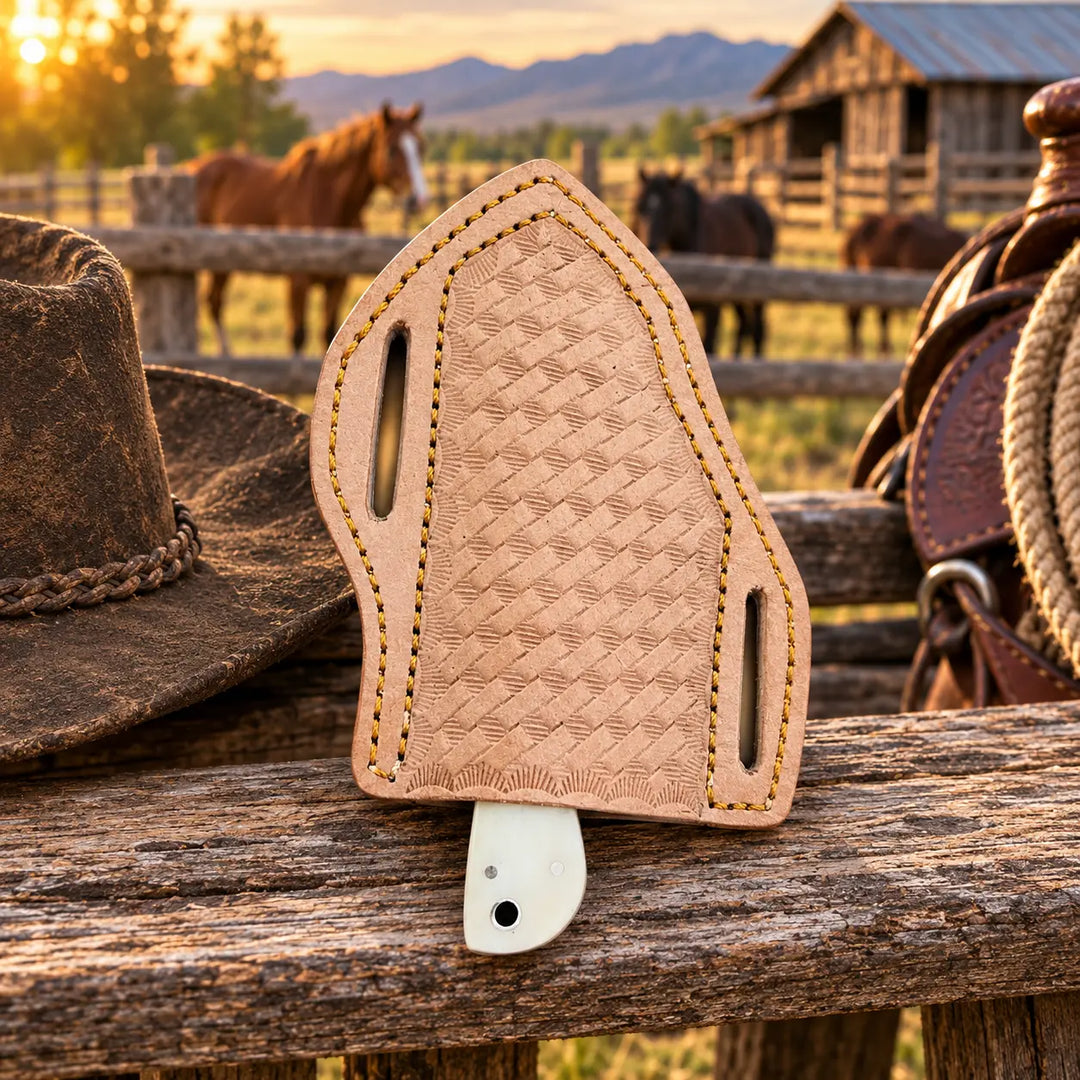Boneclaw Rasp Steel Bone Handle Skinner Knife – Leather Sheath