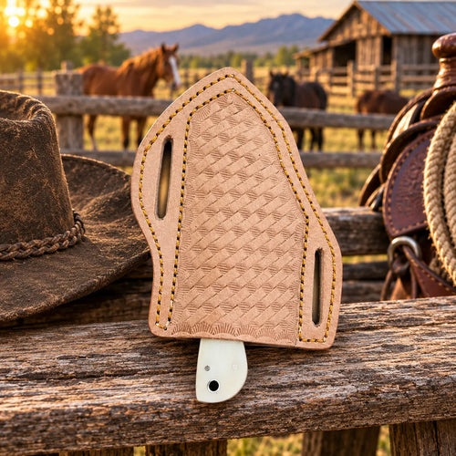 Boneclaw Rasp Steel Bone Handle Skinner Knife – Leather Sheath