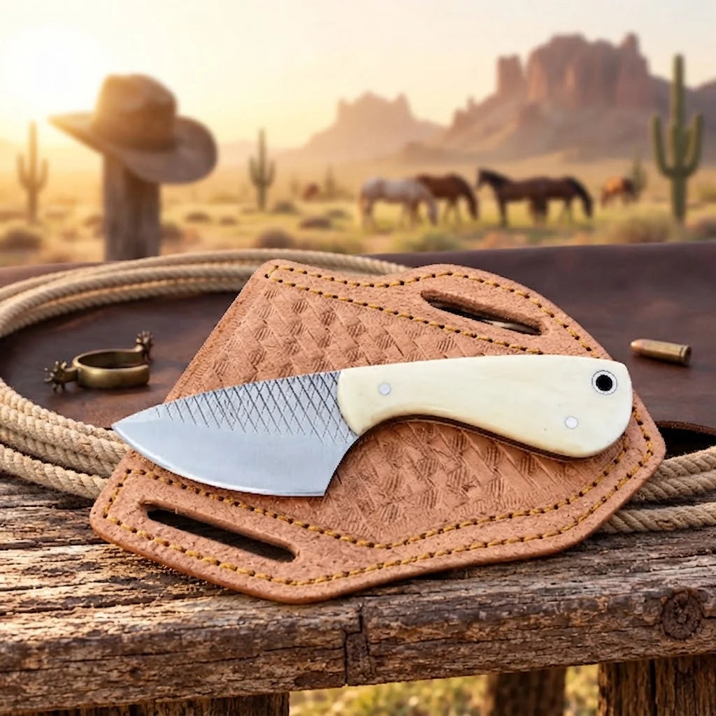 Boneclaw rasp steel bone handle skinner knife, full view