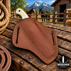 Handmade J2 steel Camelwarden cowboy knife, full view
