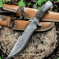 Handmade Damascus Steel Hunting Knife – Fixed Blade Knife with Wood Handle | Custom Outdoor Camping & Collector Gift for Men