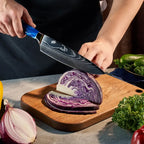 16-Piece Damascus Kitchen Knife Set with Acacia Wood Block – Premium Chef Knives, Steak Knives & Kitchen Shears