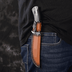 Handmade Damascus Steel Hunting Knife – Fixed Blade Knife with Wood Handle | Custom Outdoor Camping & Collector Gift for Men