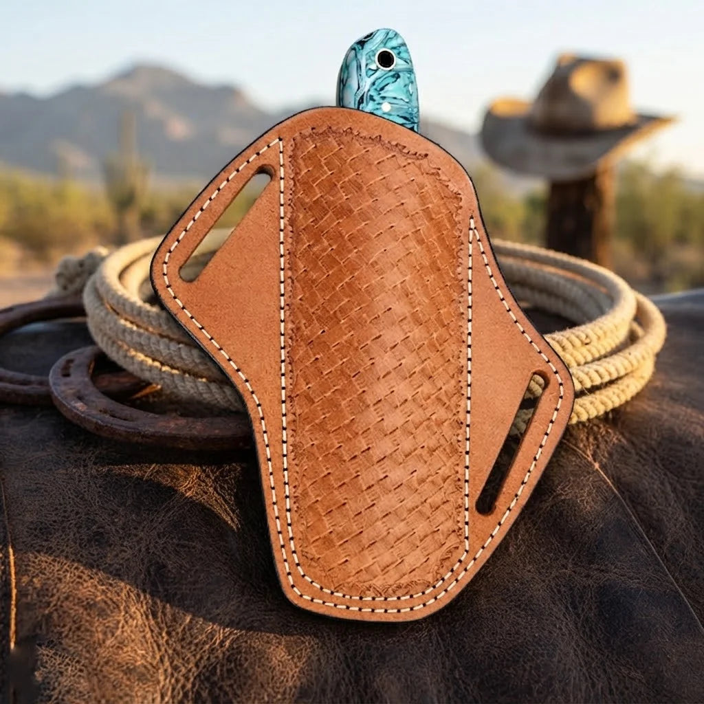Dustfang cowboy knife resin handle detail
