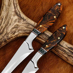 Fillet & Boning Knife Set – 440C Stainless, 2 Piece with Leather Sheaths