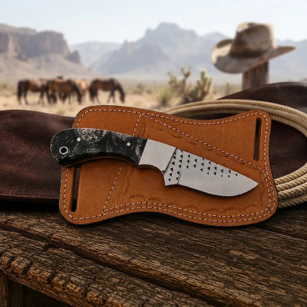 Flintmark skinner knife resin handle detail