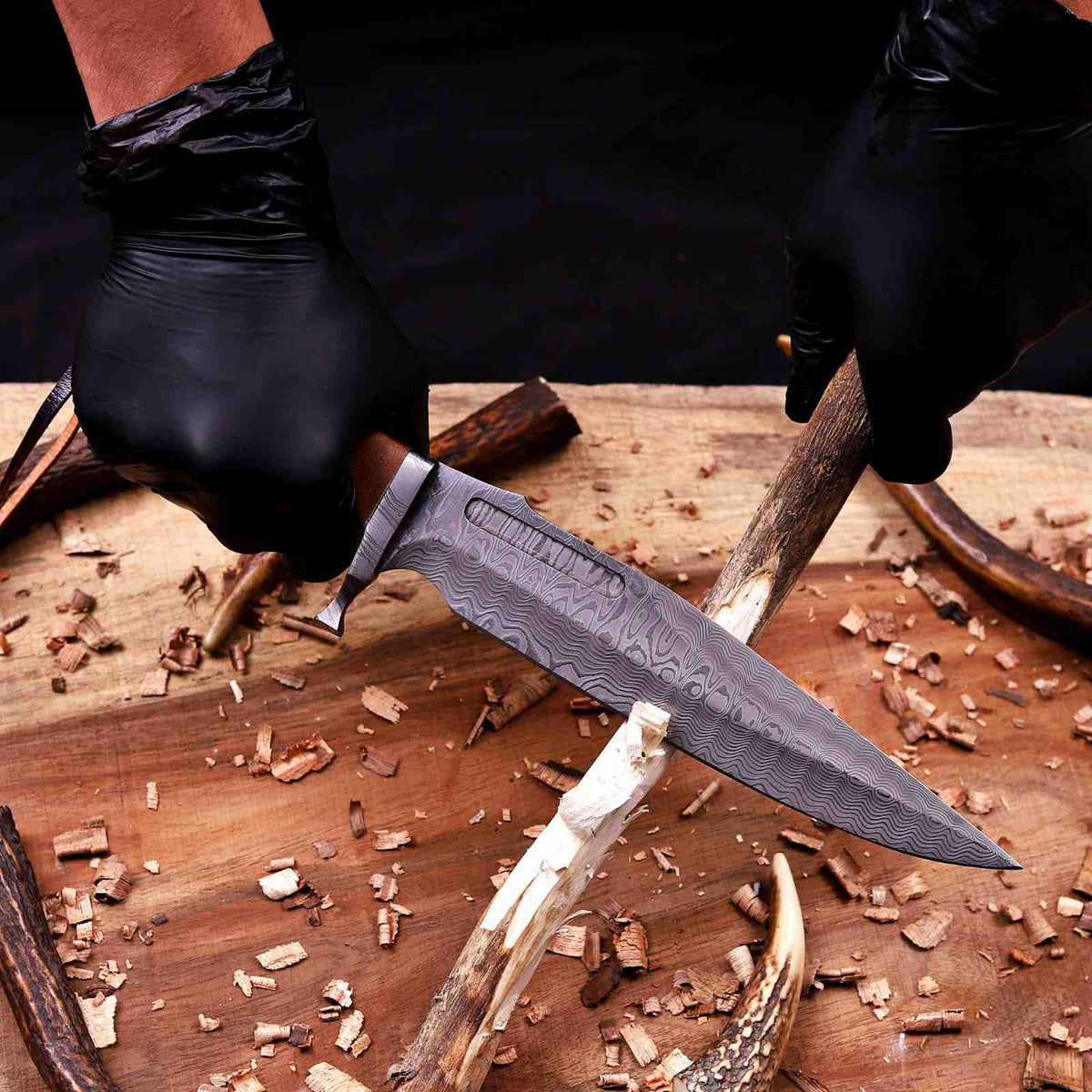 Handmade Damascus Bowie Knife | 8" VG10 Clip-Point Blade | Micarta Handle & Damascus Guard | Movie-Inspired Tactical Knife with Leather Sheath
