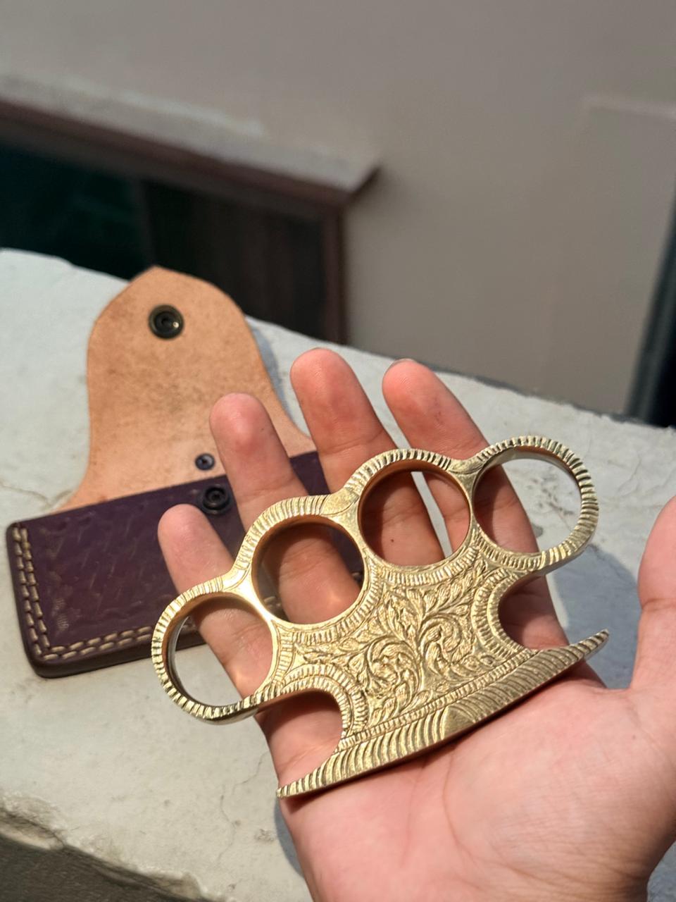 Hand-engraved vintage-style brass decorative paperweight and artisan metal desk ornament for collectors