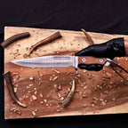 Handmade Damascus Bowie Knife | 8" VG10 Clip-Point Blade | Micarta Handle & Damascus Guard | Movie-Inspired Tactical Knife with Leather Sheath