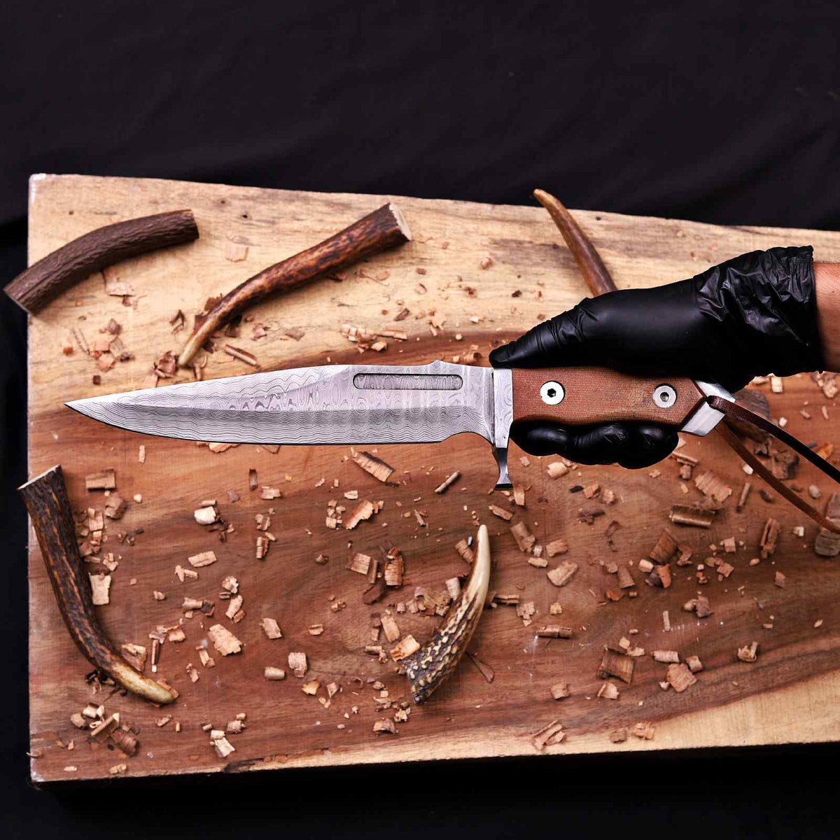 Handmade Damascus Bowie Knife | 8" VG10 Clip-Point Blade | Micarta Handle & Damascus Guard | Movie-Inspired Tactical Knife with Leather Sheath