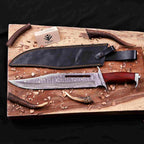 Rambo III Bowie Knife Handmade | VG10 Damascus Steel, Full Tang, Pakka Wood Handle – Christmas Gift for Men