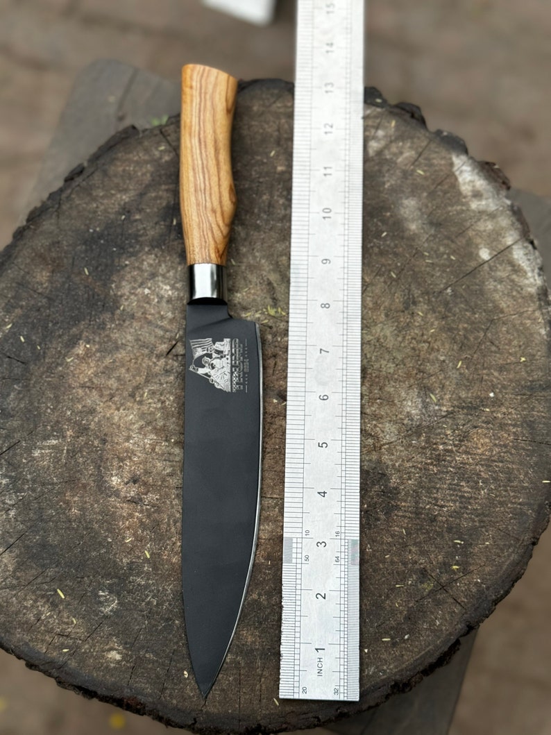 Personalized Chef Knife, 440C Stainless Steel, Handcrafted Kitchen Knife, Engraved Gift