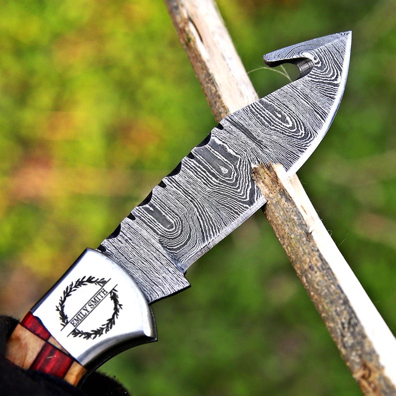Personalized Handmade Damascus Pocket Knife, Camping gift for Husband, Groomsmen Gifts Anniversary Gift for Him, Dad, Custom Men Gifts