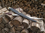 Handmade Black Leaf Fantasy Sword with Scabbard, Elven Display Piece