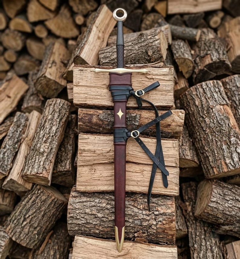 Handmade Fallen Star Longsword Fantasy Replica – Medieval Display Sword for Cosplay and Collector Gift