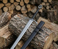 Handmade Irish Ring Sword | 5160 Carbon Steel, Leather Scabbard, Full Tang
