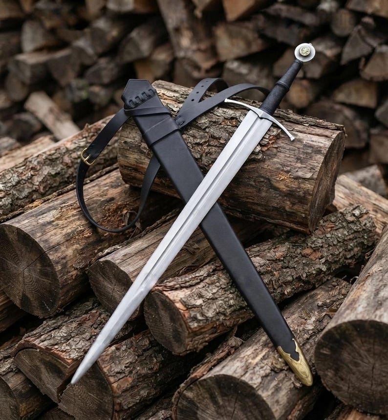 Type XIV Medieval Sword with Scabbard | Hand Forged 5160 Carbon Steel Knight Blade