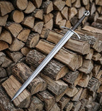 Handmade Irish Ring Sword | 5160 Carbon Steel, Leather Scabbard, Full Tang