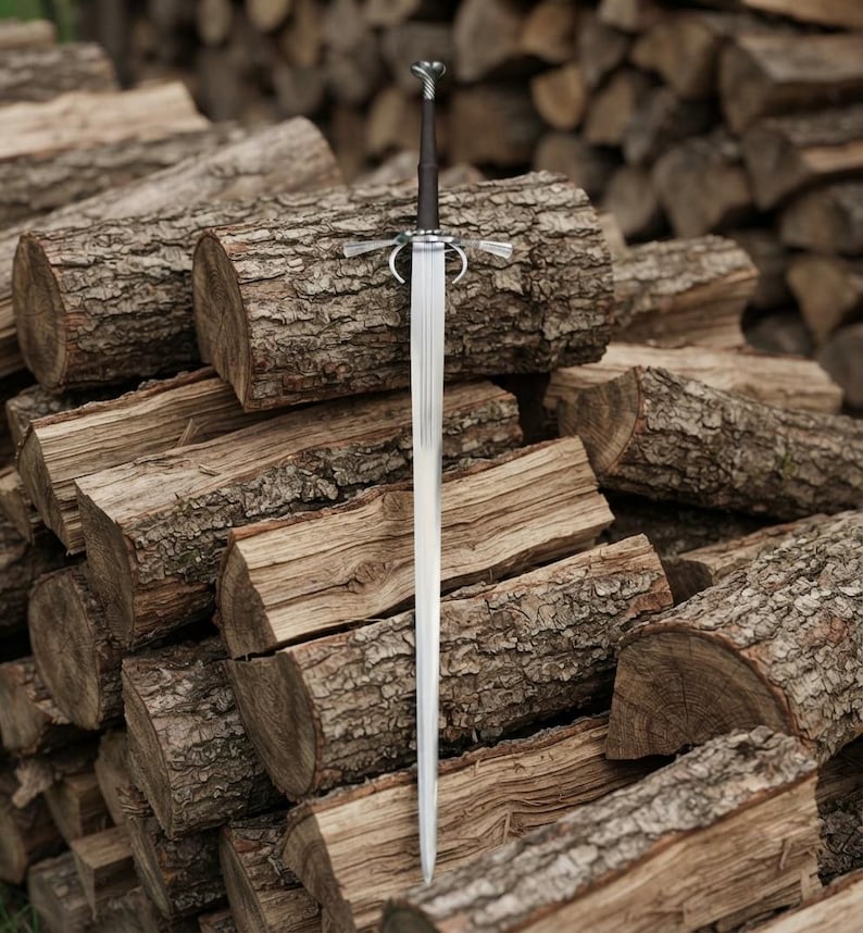 Hand-Forged Two Handed Sword | High Carbon Steel Renaissance Longsword, Custom Engraved Gift
