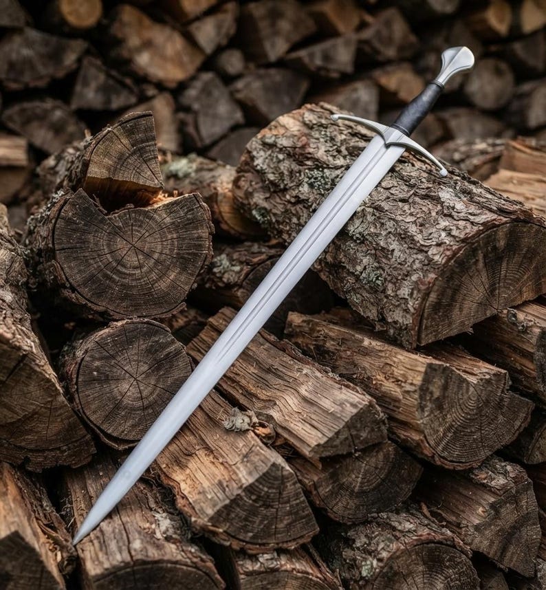 Handmade 6150 Carbon Steel Arming Sword with Leather Scabbard | Knight Sword Collector Piece