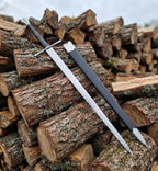 Hand Forged Gothic Sword | Type XVIIIa Medieval Longsword, High Carbon Steel (Custom Engraving Available)