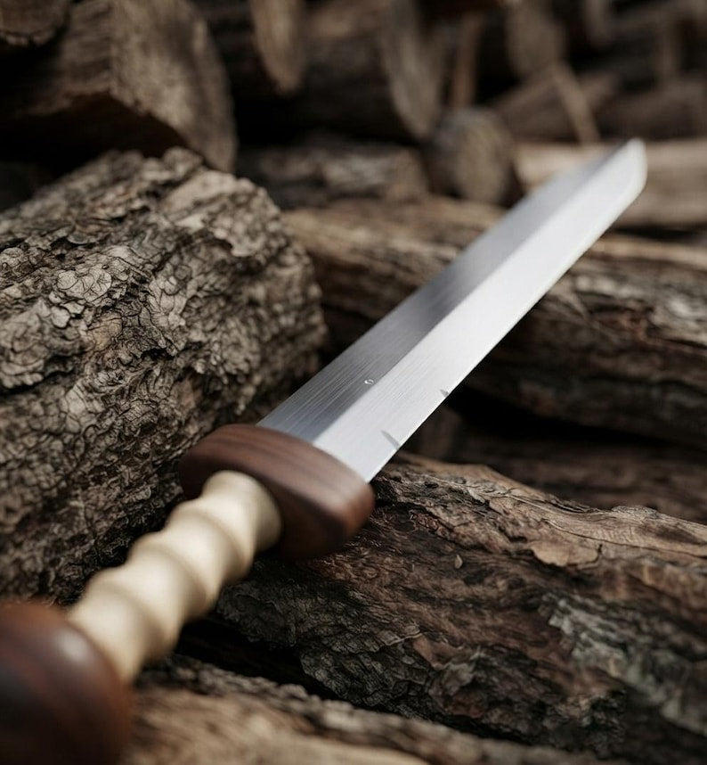 Roman Gladius Sword – Handcrafted Steel Blade, Wooden Handle, Leather Scabbard (Display Piece)